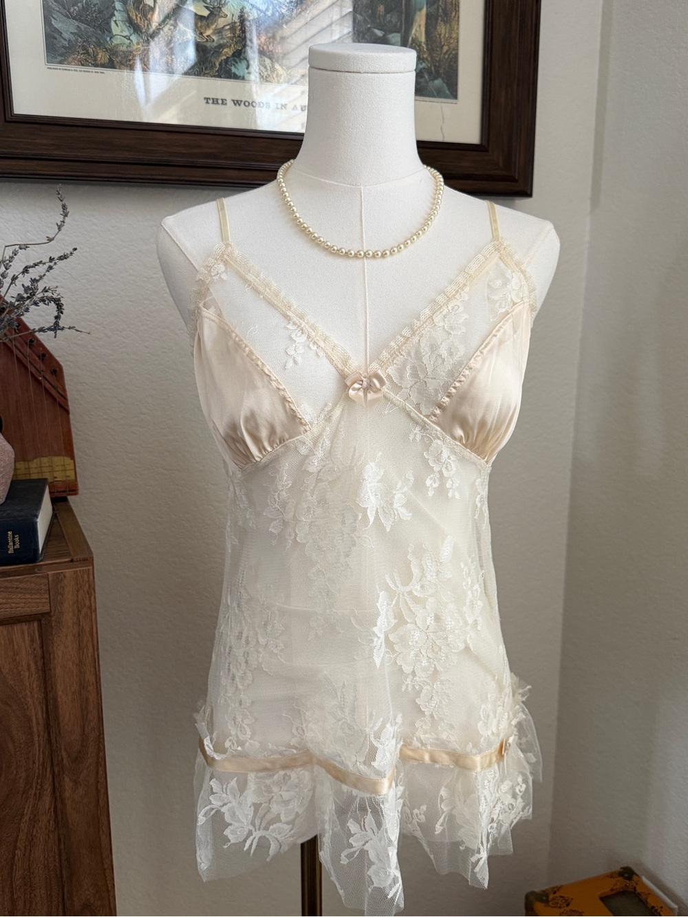 Claire Pettibone Coquette Silk Lace Camisole Vintage 90s M - Picture 2 of 10